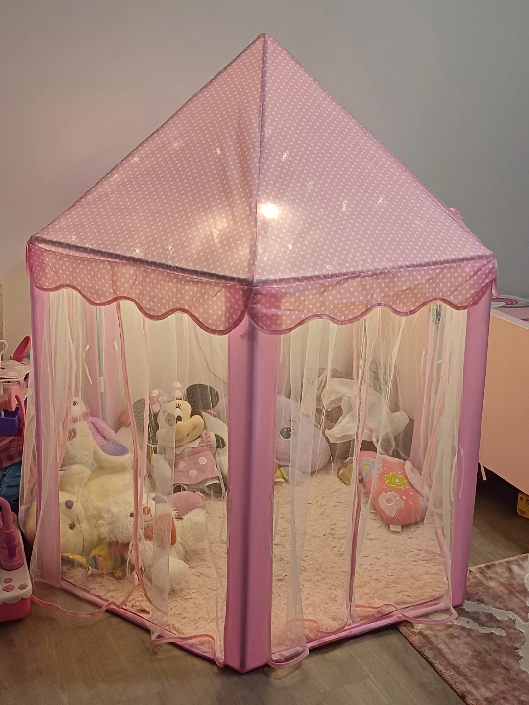 Pink Princess Castle Play Tent with Lights - photo 3