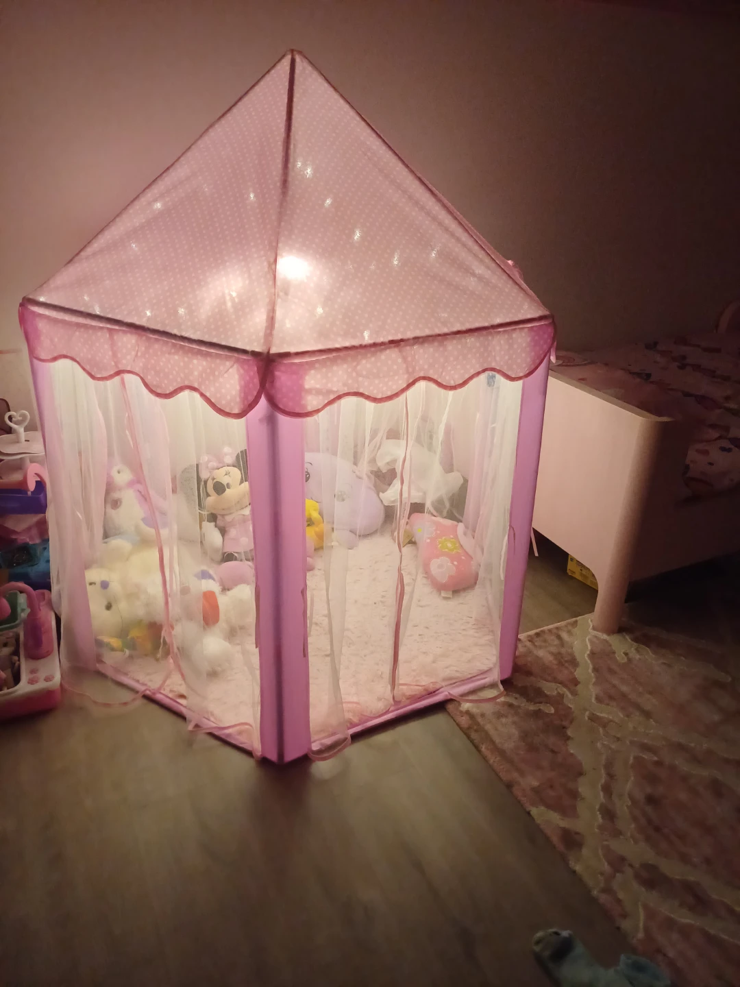 Pink Princess Castle Play Tent with Lights - photo 4