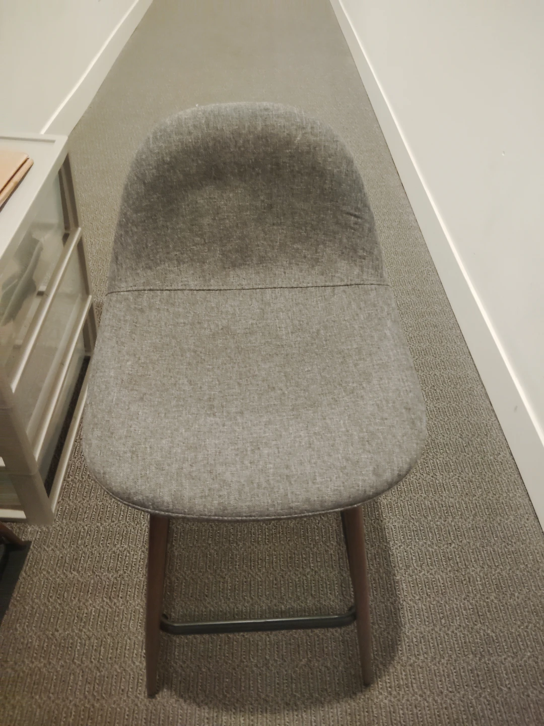 Gray Upholstered Counter Stool