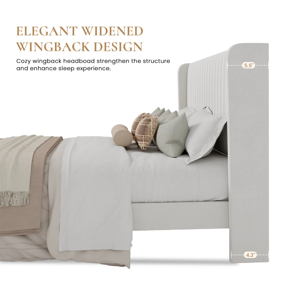 Queen Size White Velvet Bed Frame - photo 3