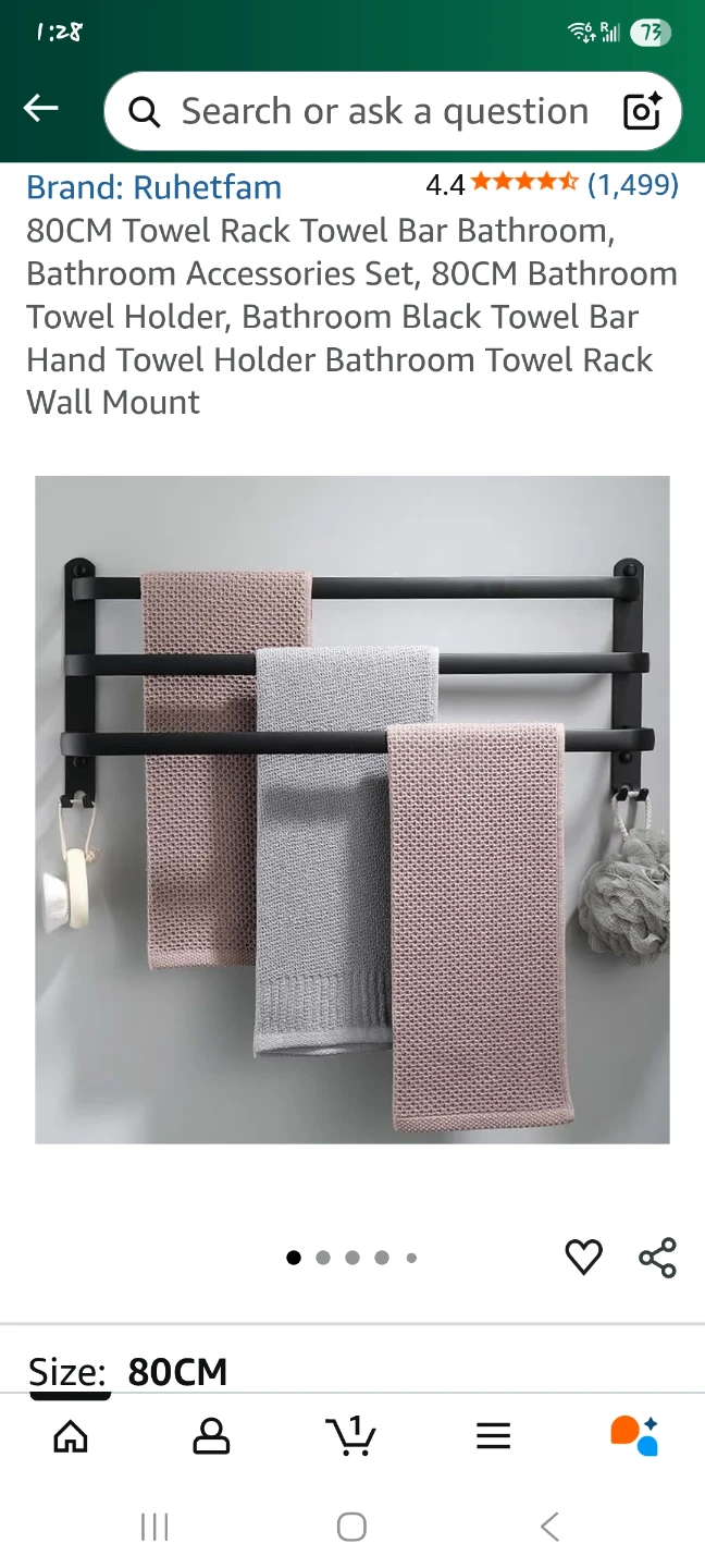 Ruhetfam 80CM Towel Rack - Black