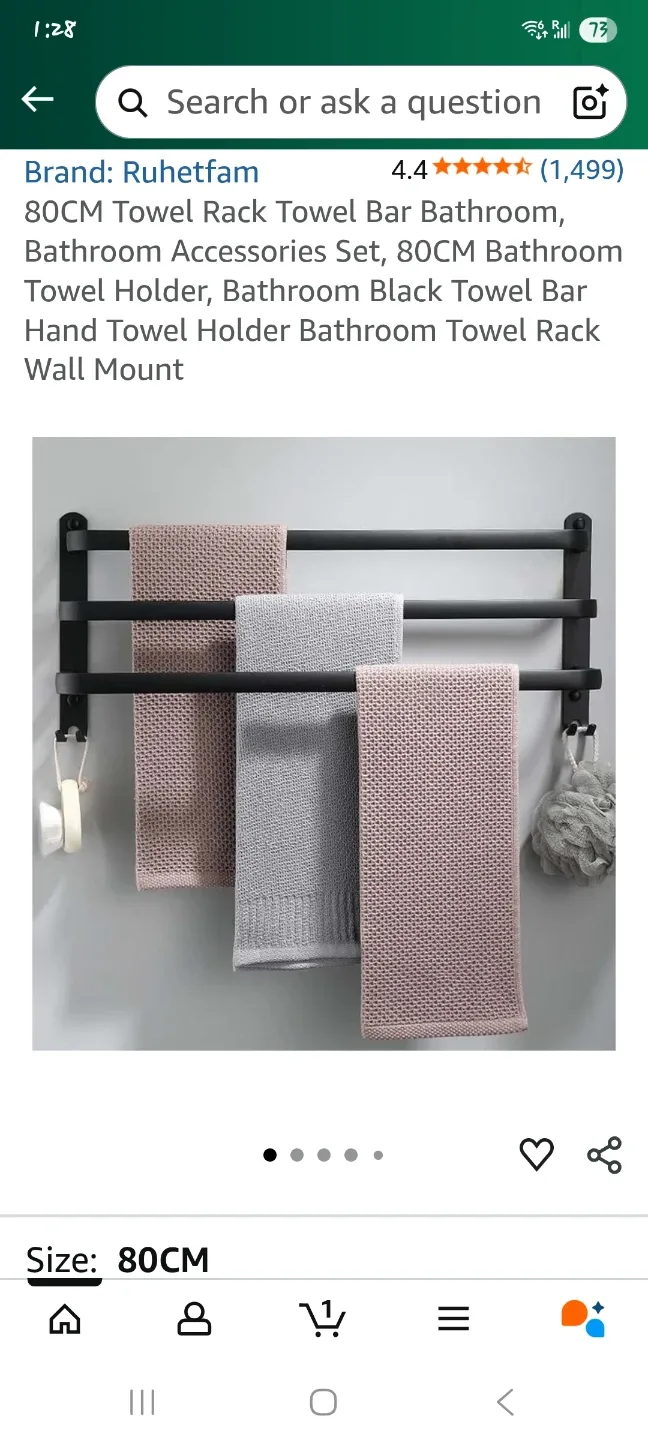 Ruhetfam 80CM Towel Rack - Black