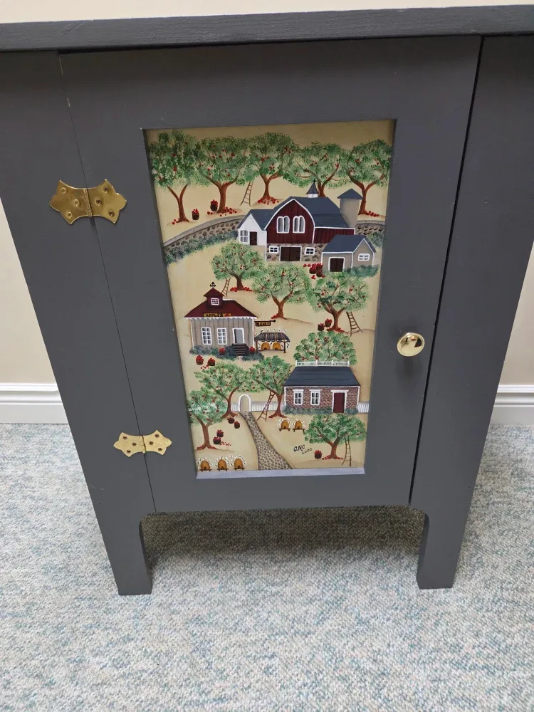 #cleanout Painted Grey Cabinet