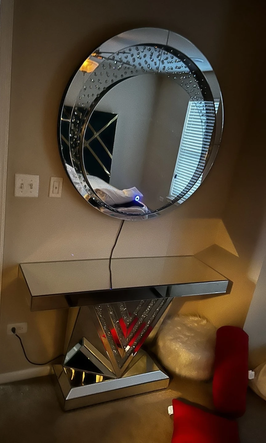 Console table with led mirror