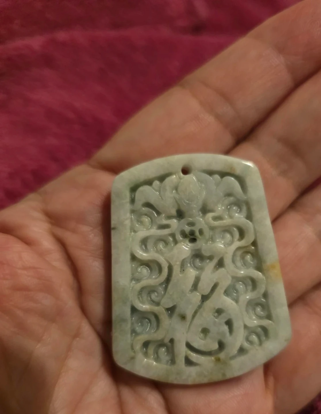 CARVED Jade Pendant Good Fortune. Prosperity. - photo 4