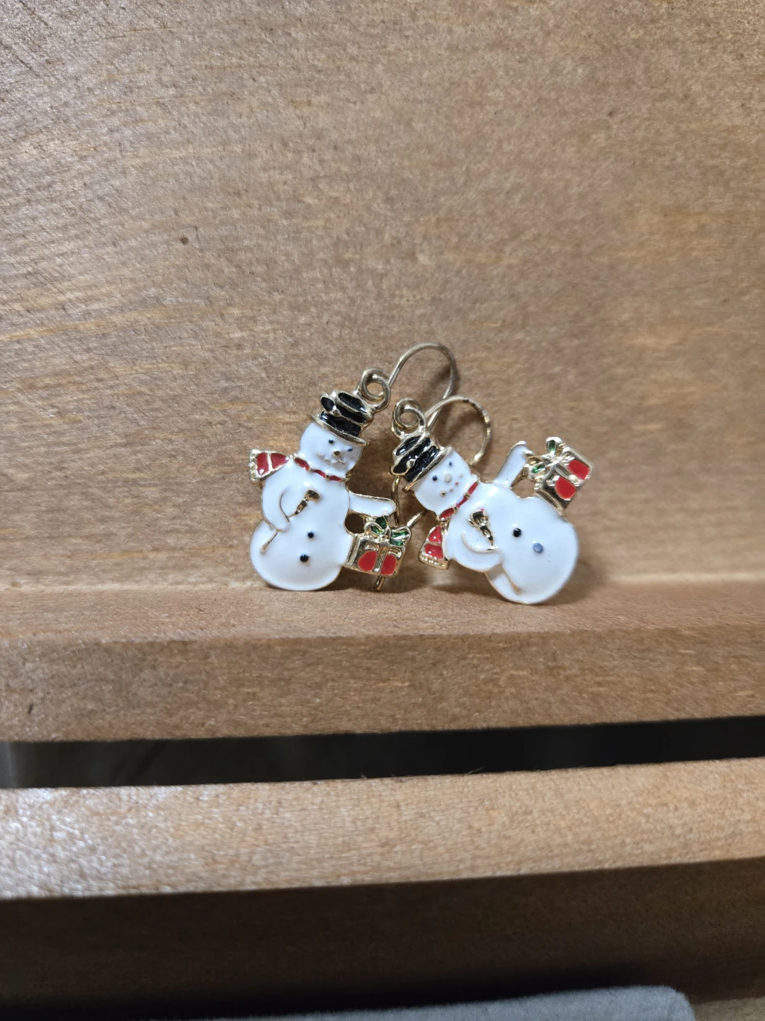 Handmade Snowman & Flower Bottle Earrings