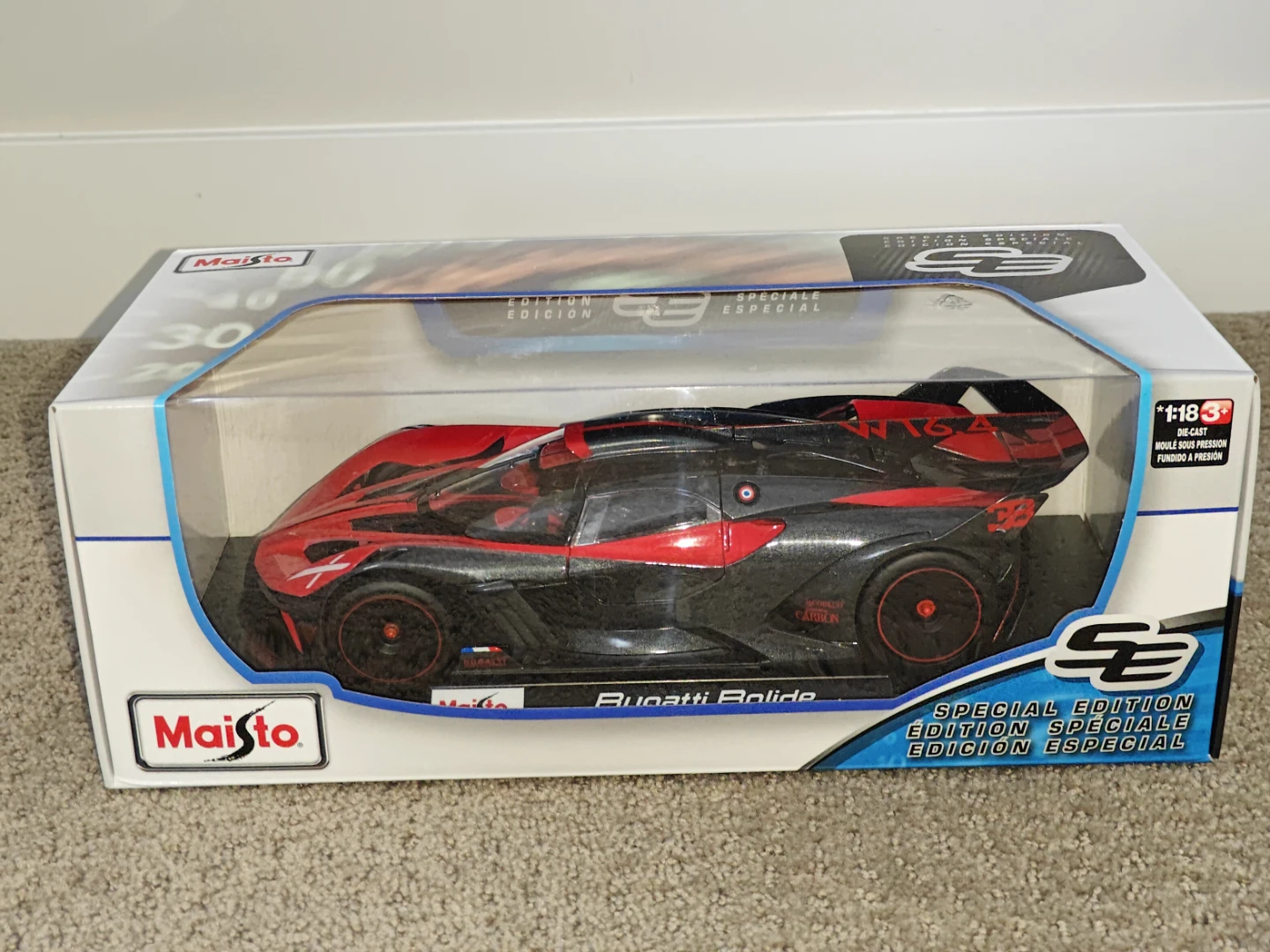 Bugatti Bolide Diecast Maisto Special Edition 1:18 - Model Car
