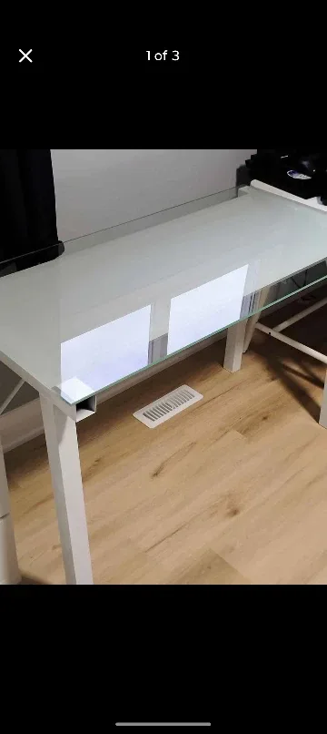 White Glass Top Desk image indicator(2)