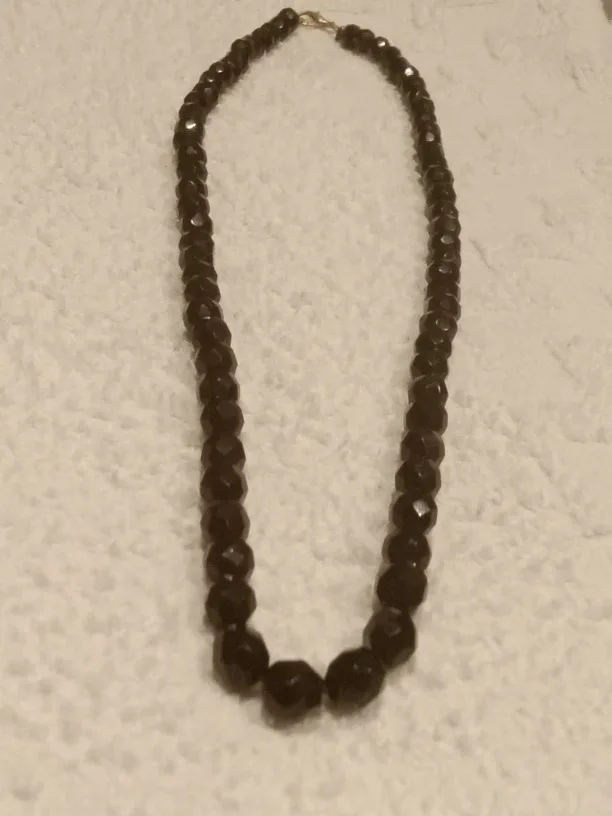 Black Czech Jet Bead Necklace