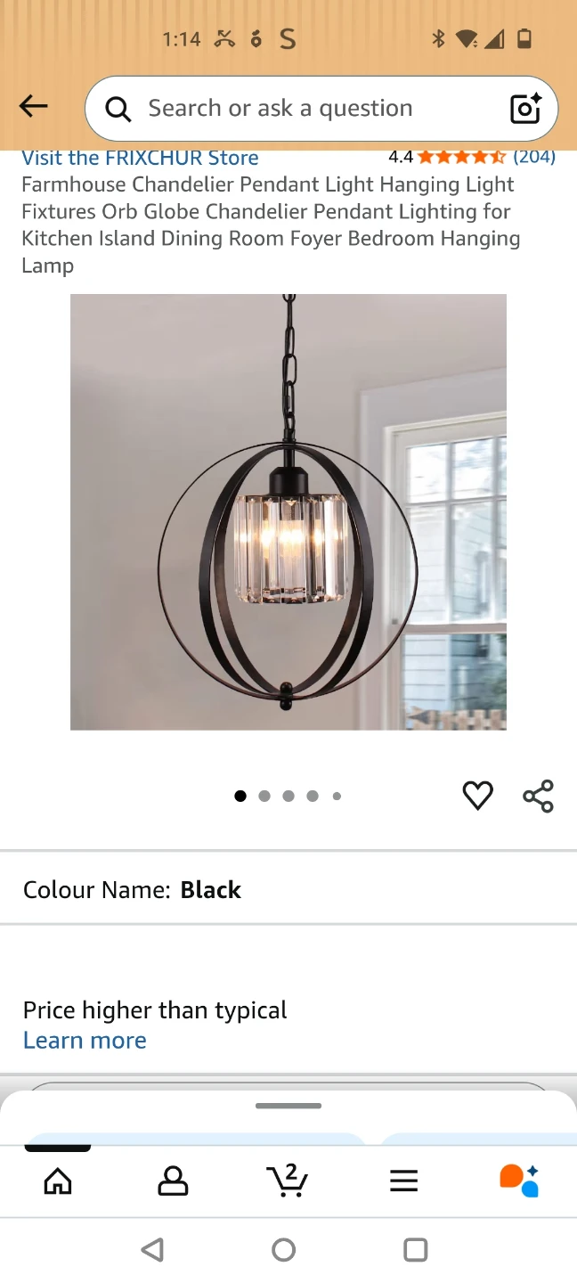FRIXCHUR Black Farmhouse Orb Chandelier