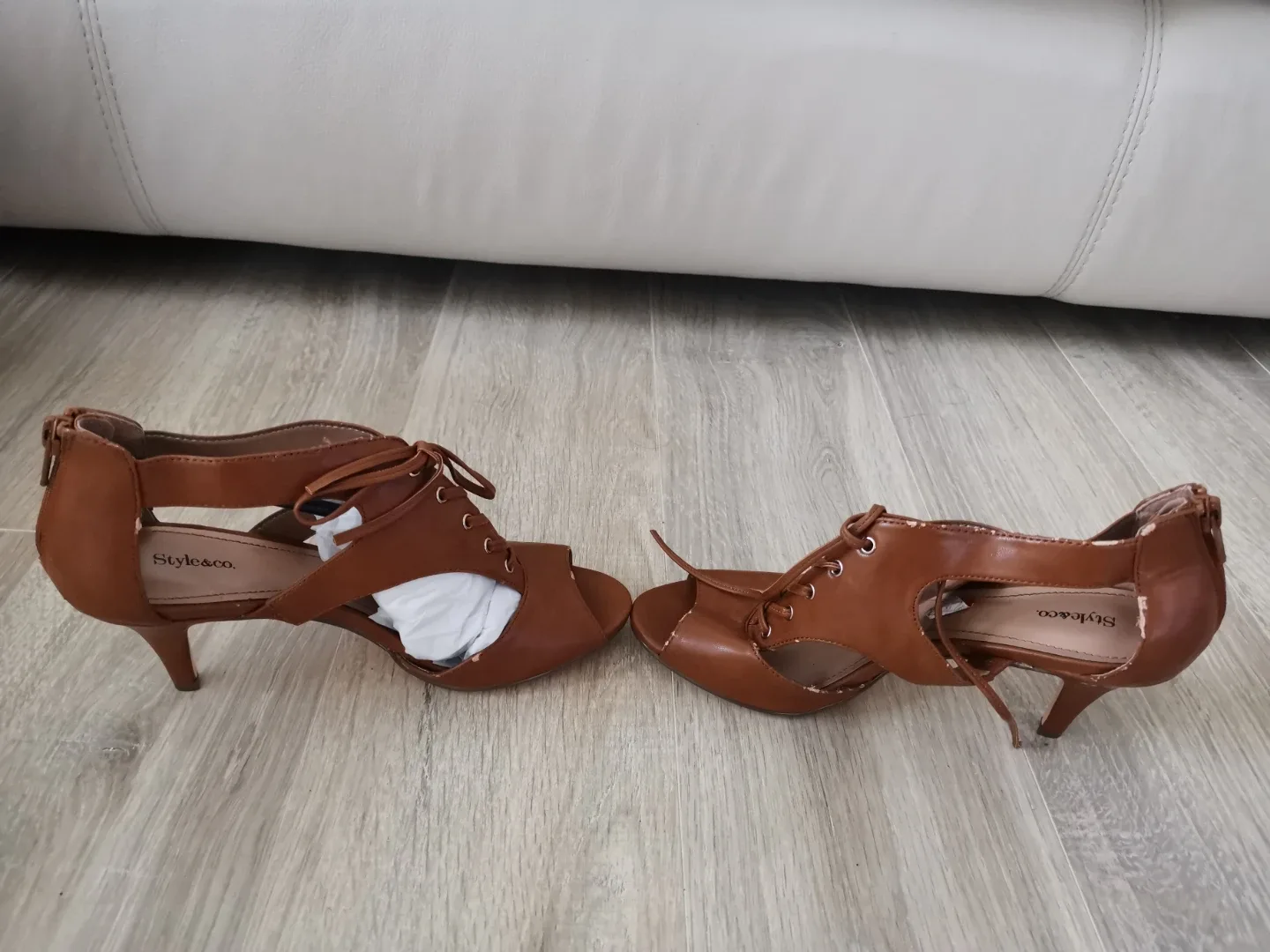 Style&co Brown Lace-Up Heels - Size 7M image indicator(3)