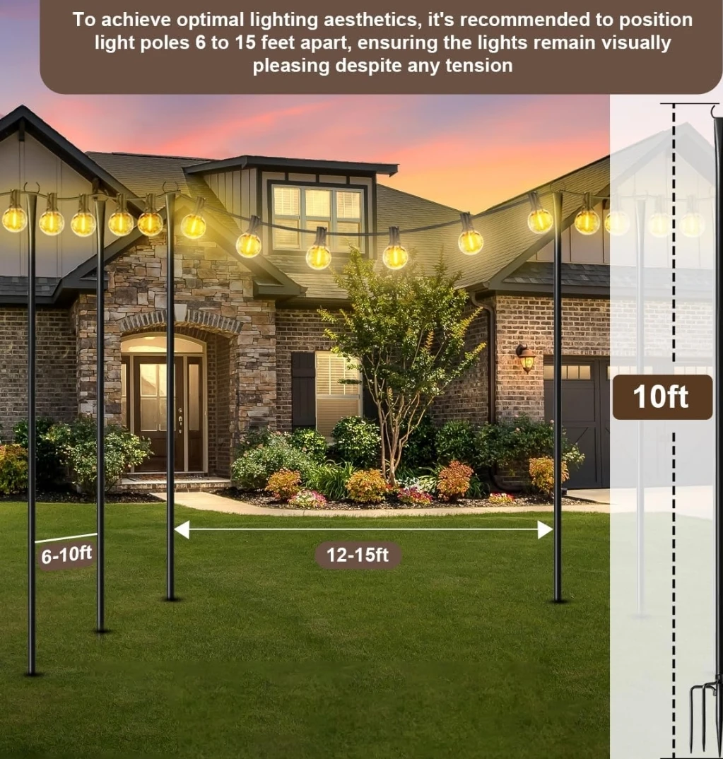 String Light Poles for Outdoor Deck - photo 5