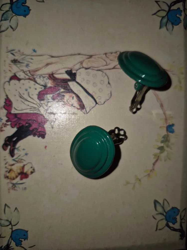 Green Clip-on Earrings