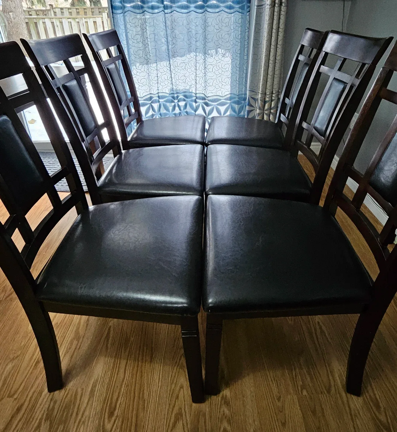 Wood Dining Table with 6 Chairs