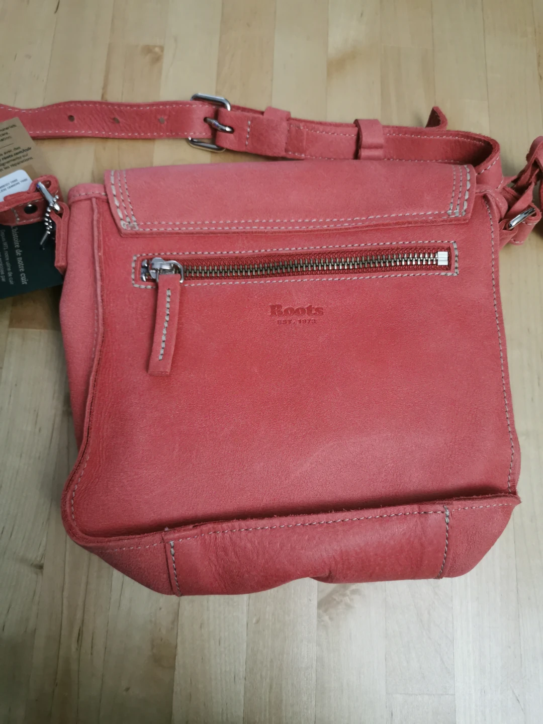 Roots Leather Crossbody Bag - Coral - photo 2