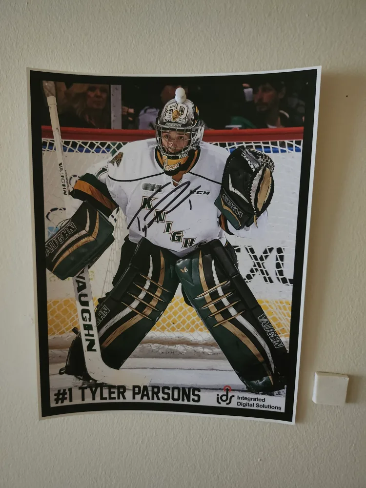 Tyler Parsons Signed Hockey Poster