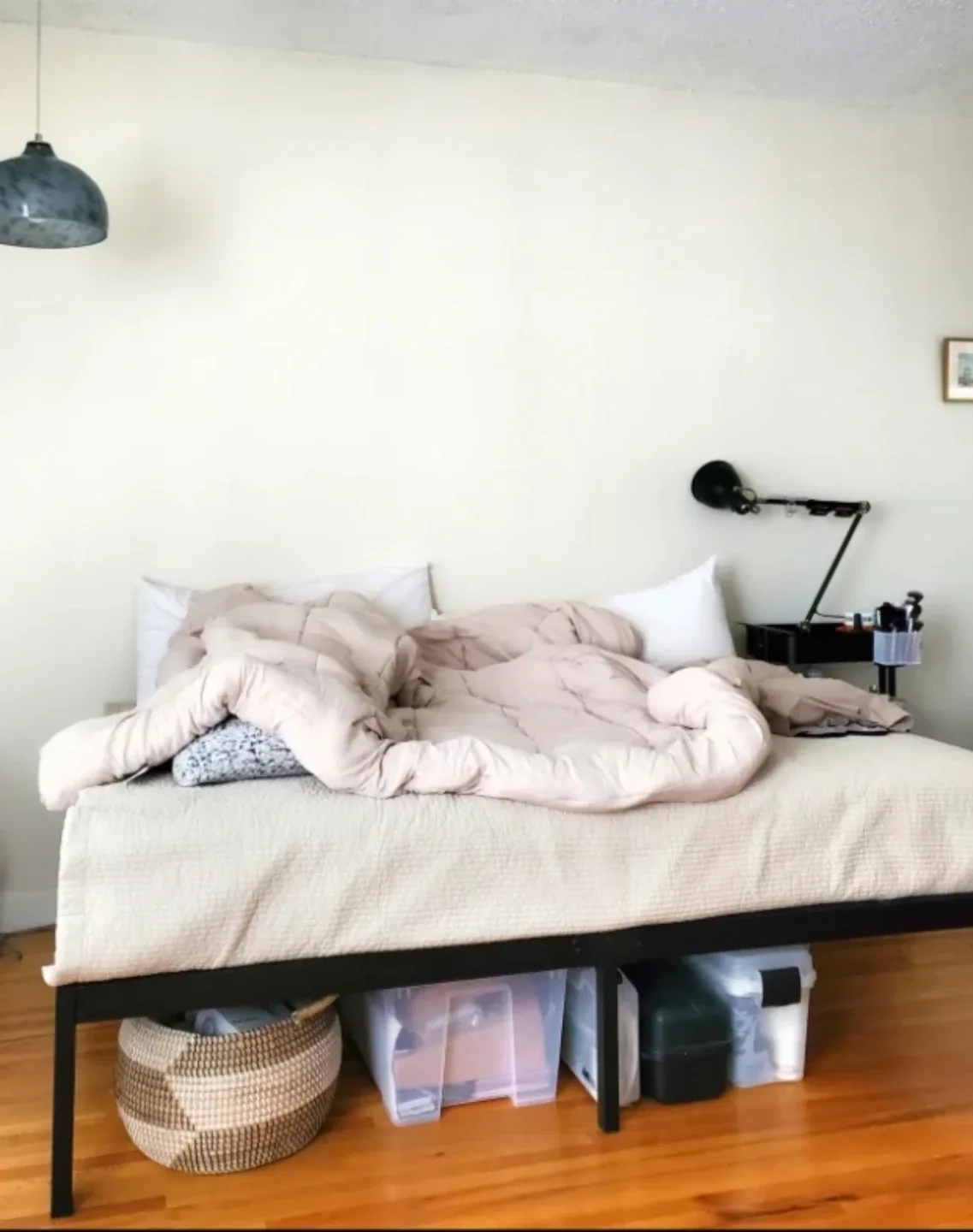 IKEA Haugesund Mattress + metal frame