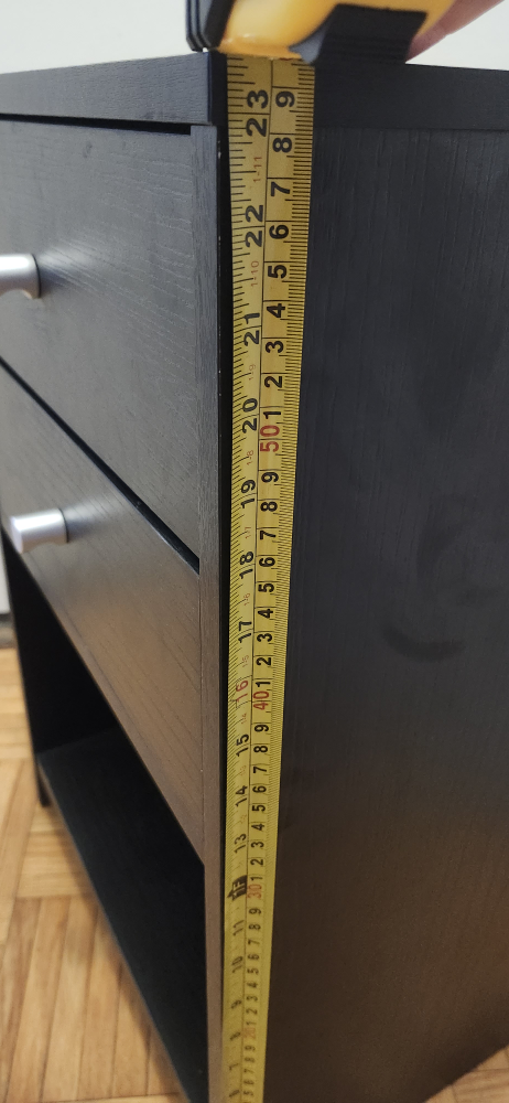 Black Nightstand with 2 Drawers - photo 4