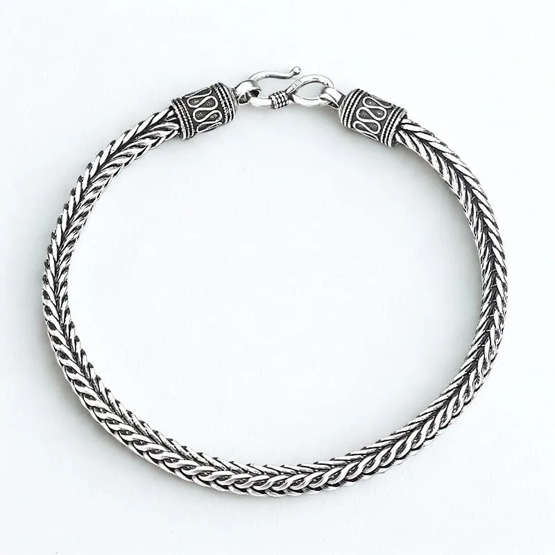 925 Sterling Silver Braided Chain Bracelet