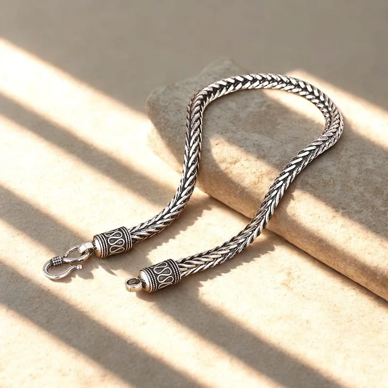 925 Sterling Silver Braided Chain Bracelet image indicator(3)