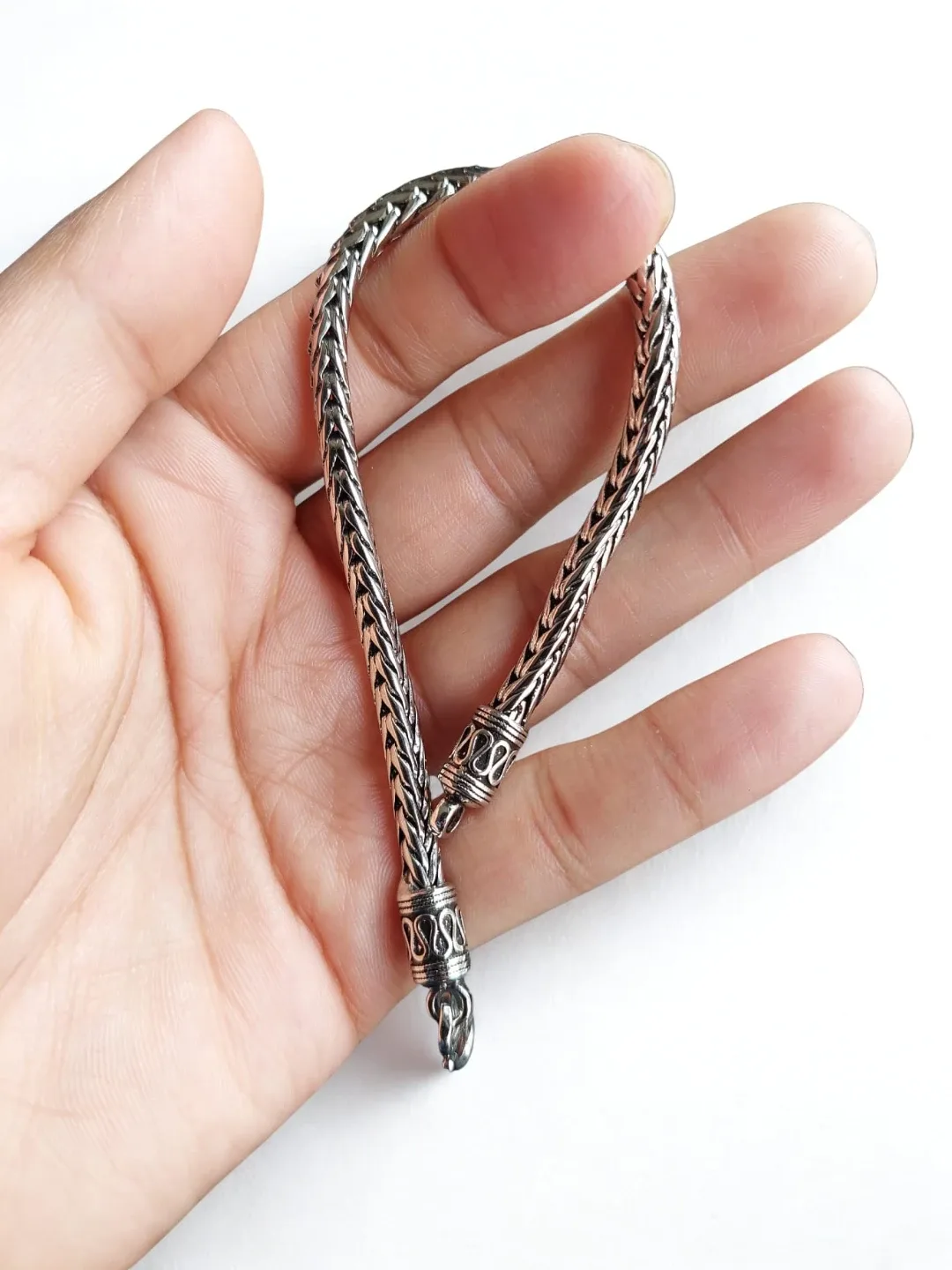925 Sterling Silver Braided Chain Bracelet image indicator(4)