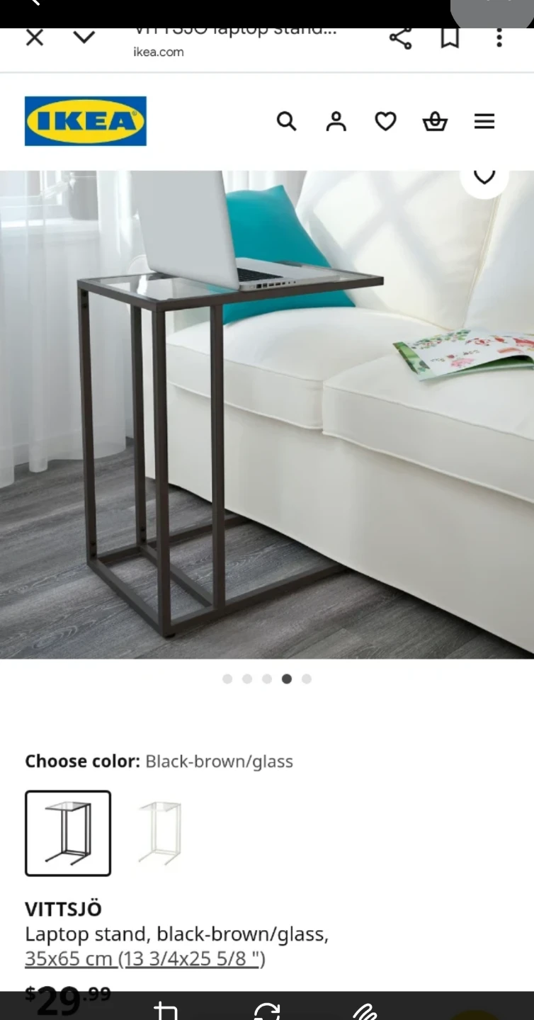 (NEW) IKEA VITTSJÖ Laptop Stand - Black-Brown/Glass in the box 🥕 - photo 4