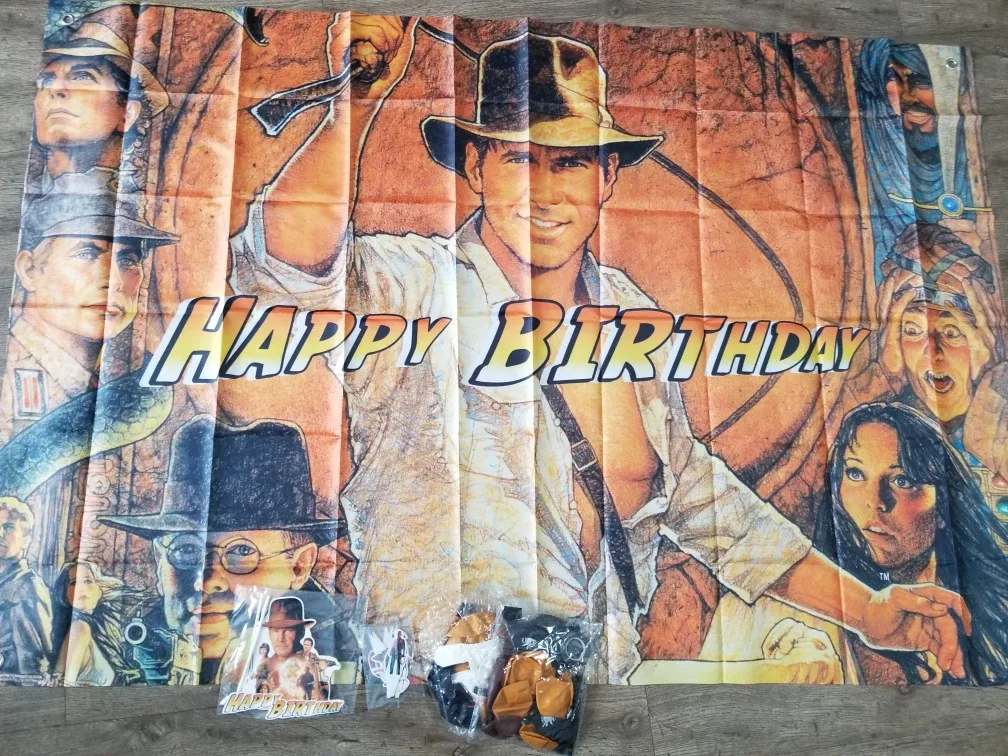 Indiana Jones Happy Birthday Banner & Party Favours