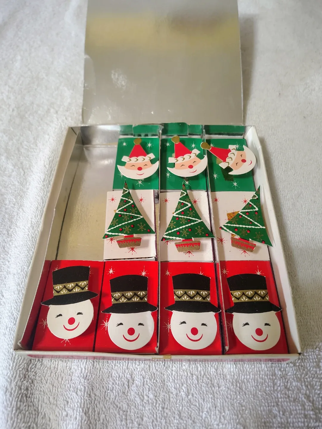 Vintage Holiday Matches w/ 3-D Ornaments image indicator(2)
