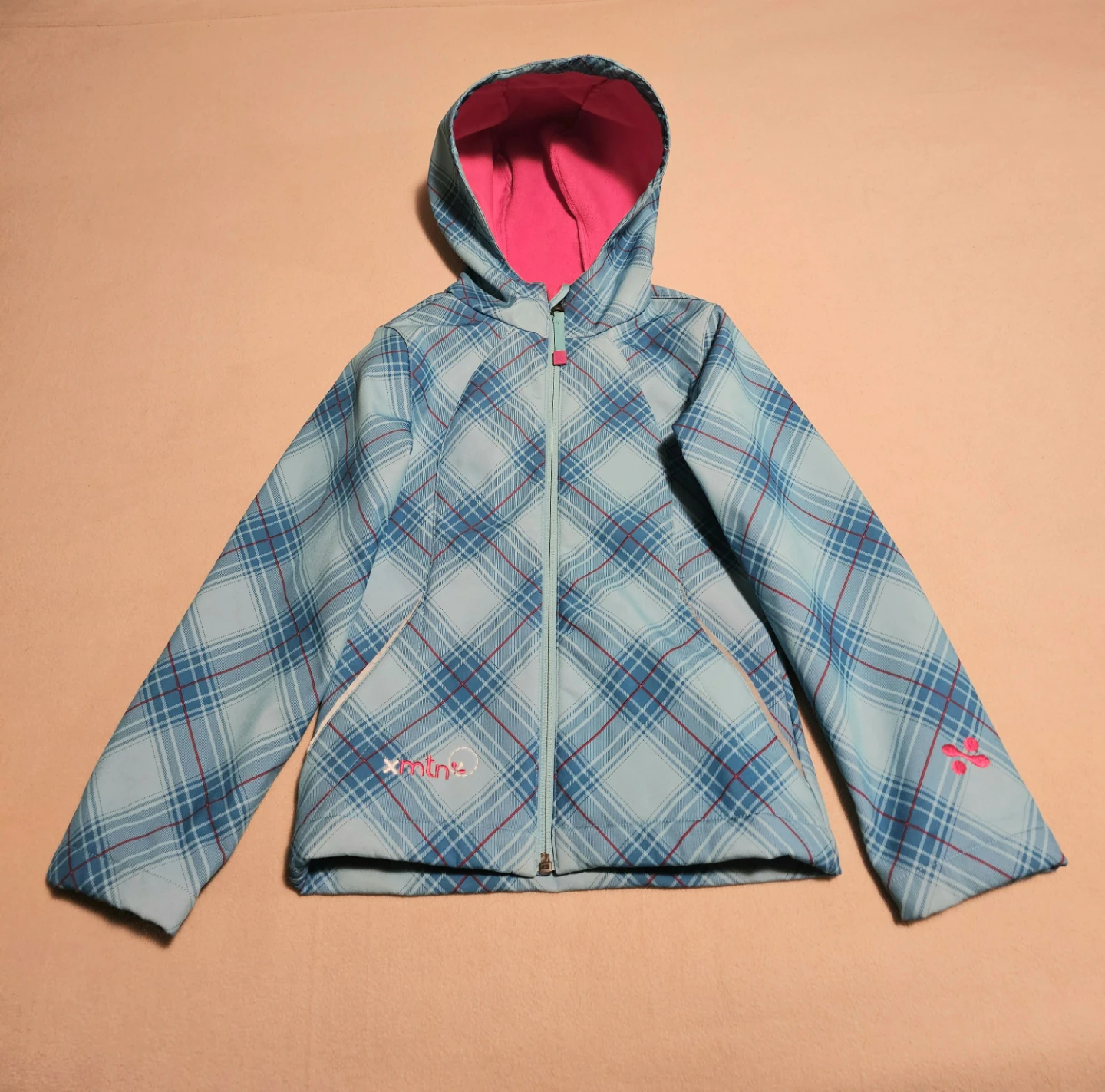 FREE! Girls XMTN Blue Plaid Jacket Size XS 4/5