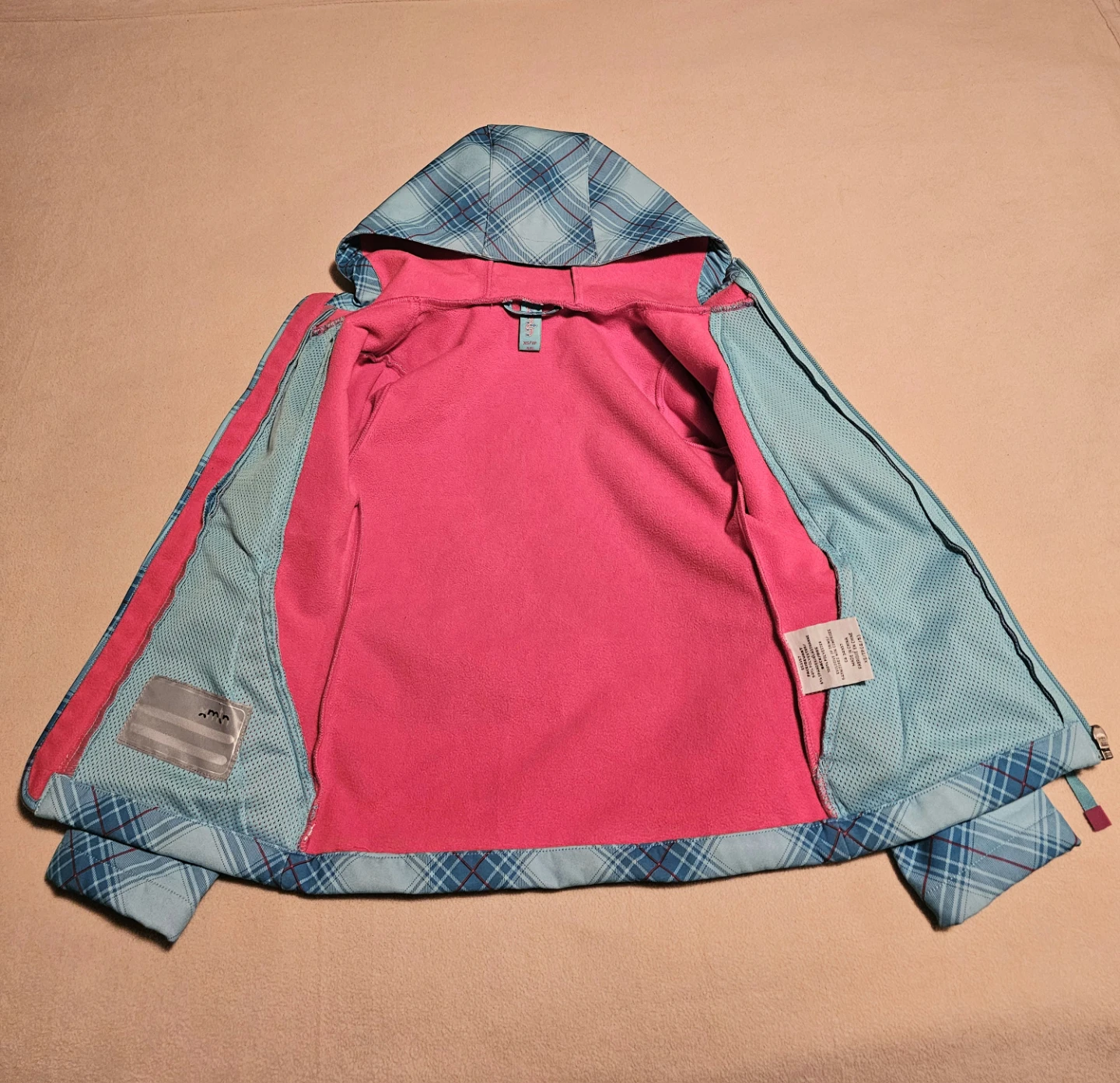 FREE! Girls XMTN Blue Plaid Jacket Size XS 4/5 - photo 2