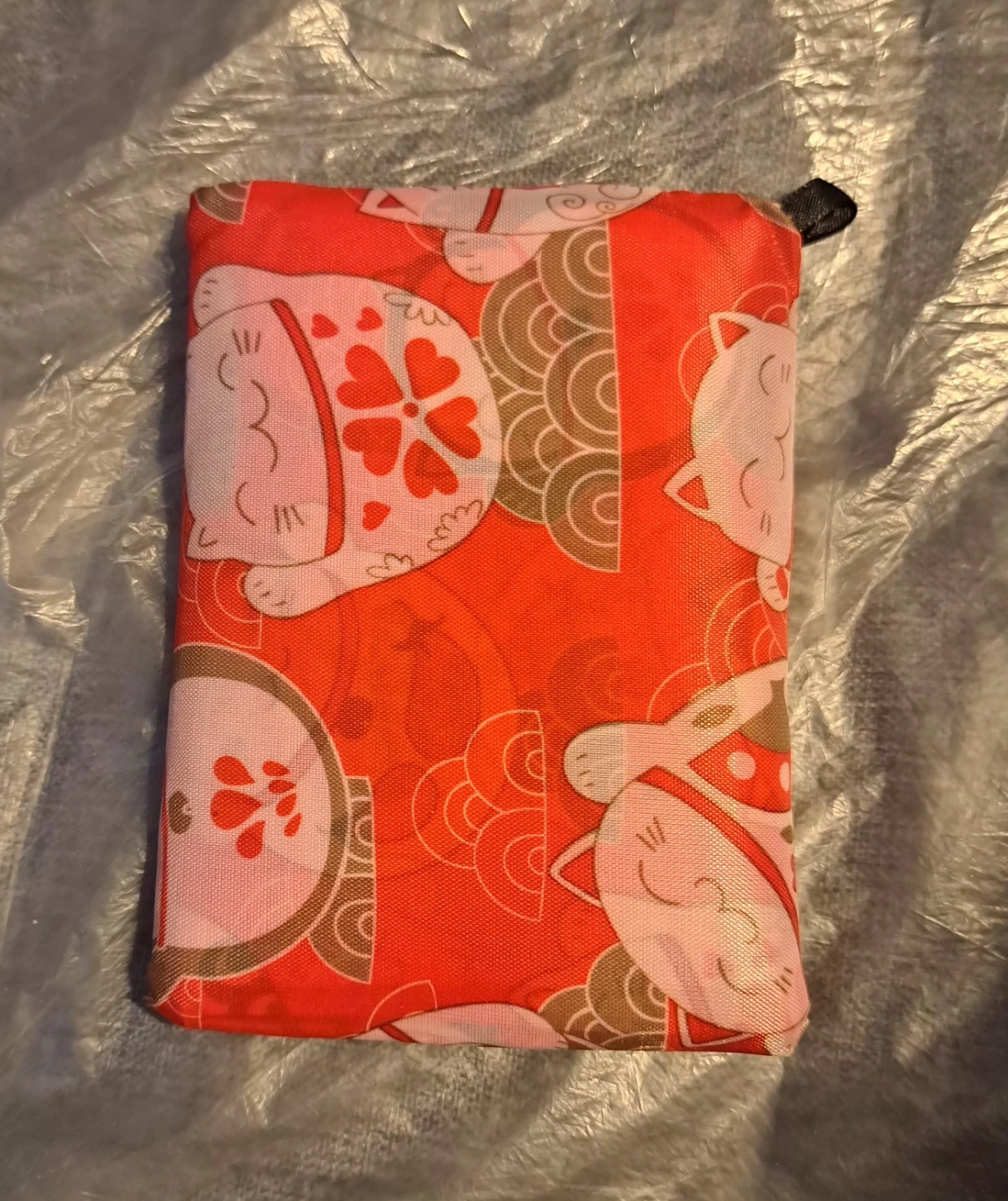 Foldable Big Shopping Bag - Japnese Lucky Cat Pattern