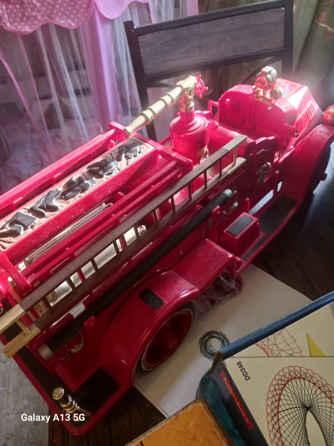 Vintage Red Fire Department Toy Truck image indicator(3)