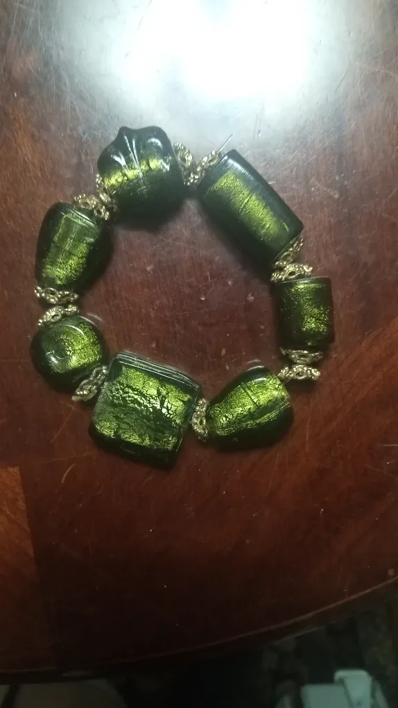 Green Murano Glass Bracelet