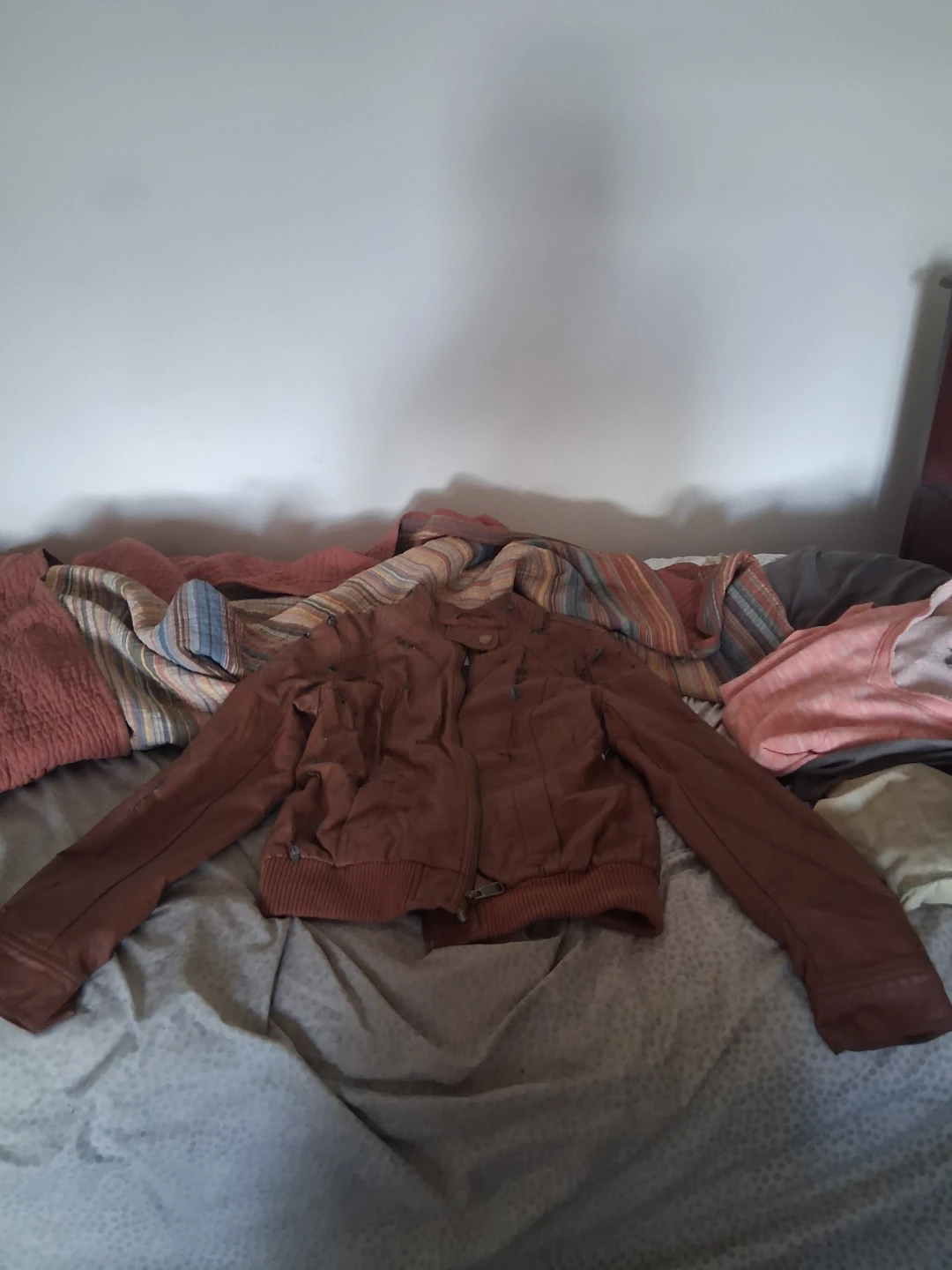 Brown Faux Leather Jacket