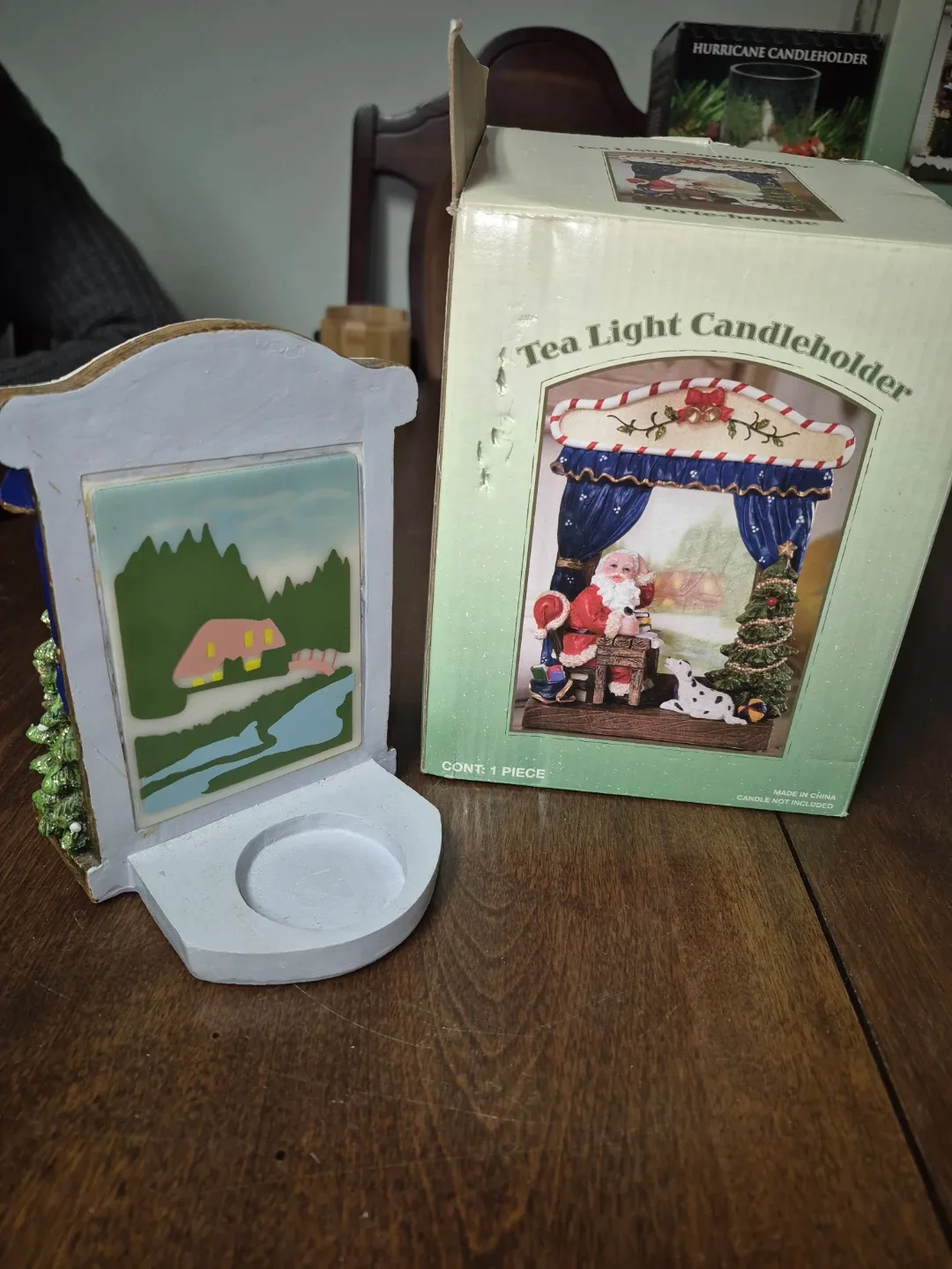 Santa Tea Light Candleholder with Box