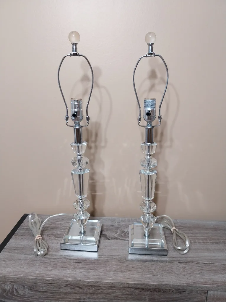 Elegant Crystal Glass Table Lamp Base Set