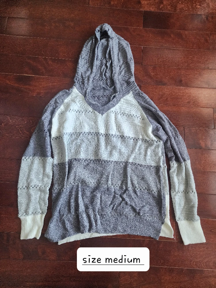 Beand new Striped Knit Hoodie - Size Medium
