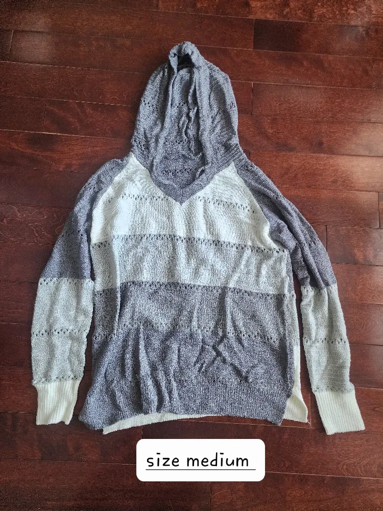 Beand new Striped Knit Hoodie - Size Medium