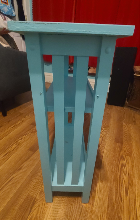 Light Blue Wooden Shelf - photo 2