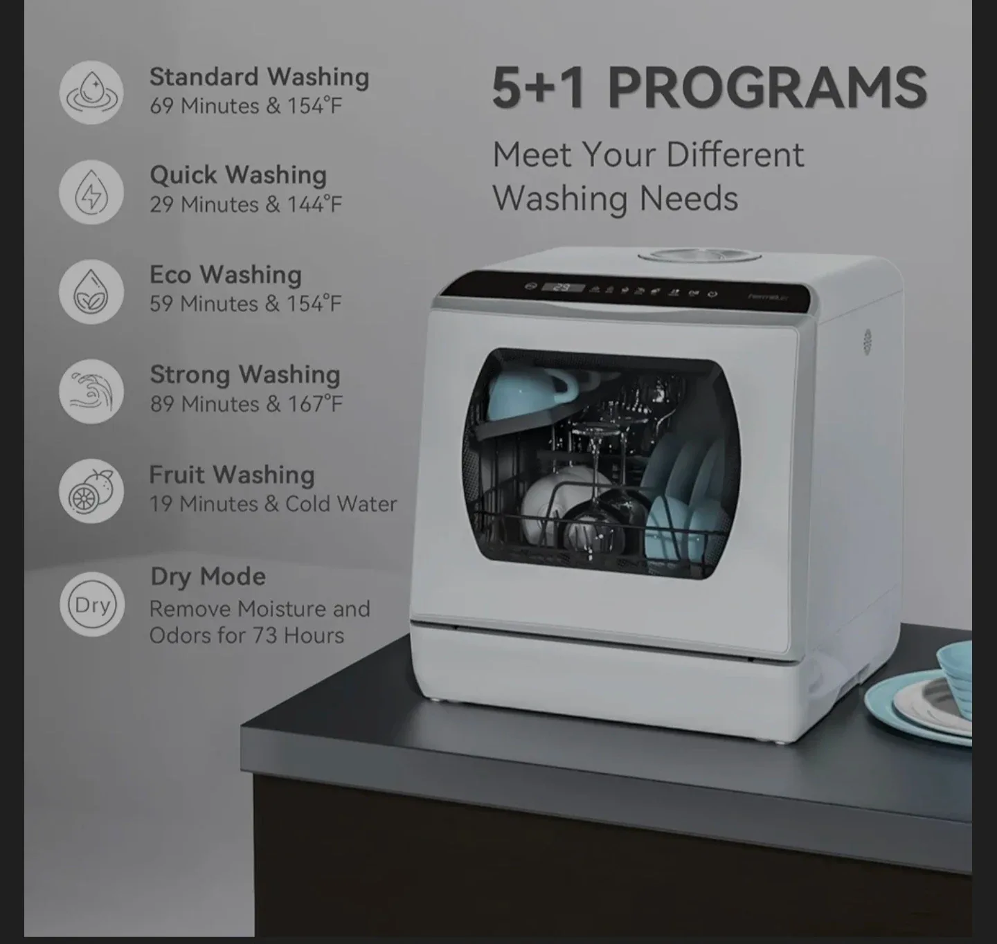 Counter top dish washer/ no drilling needed image indicator(6)