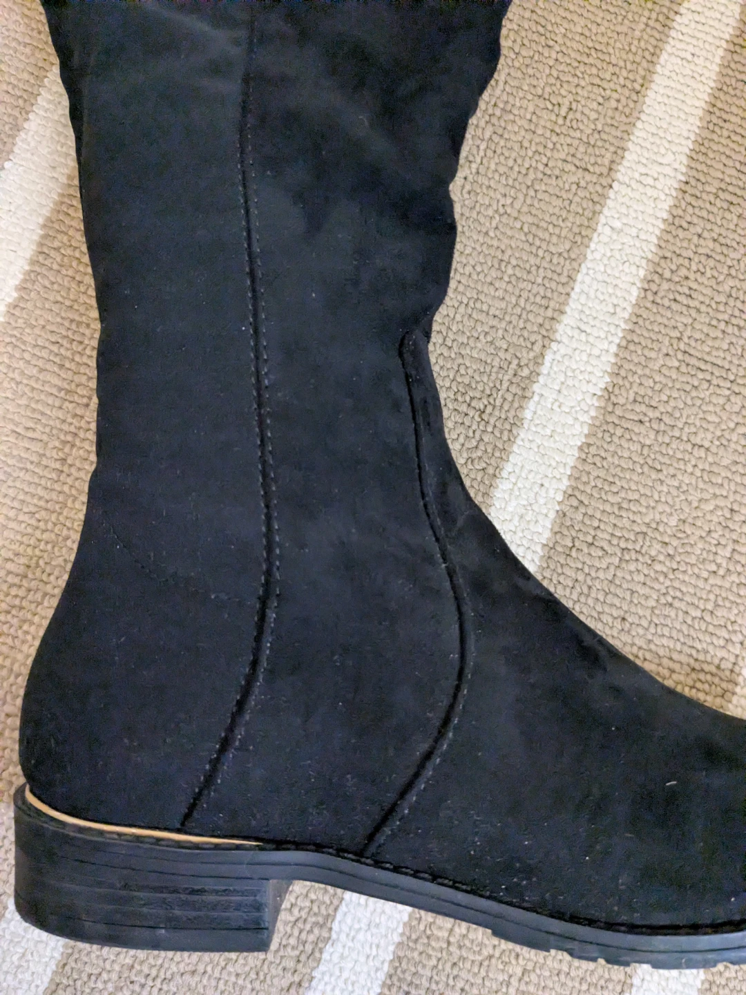 Guess Black Suede (with gold trim) Over-the-Knee Boots - photo 5