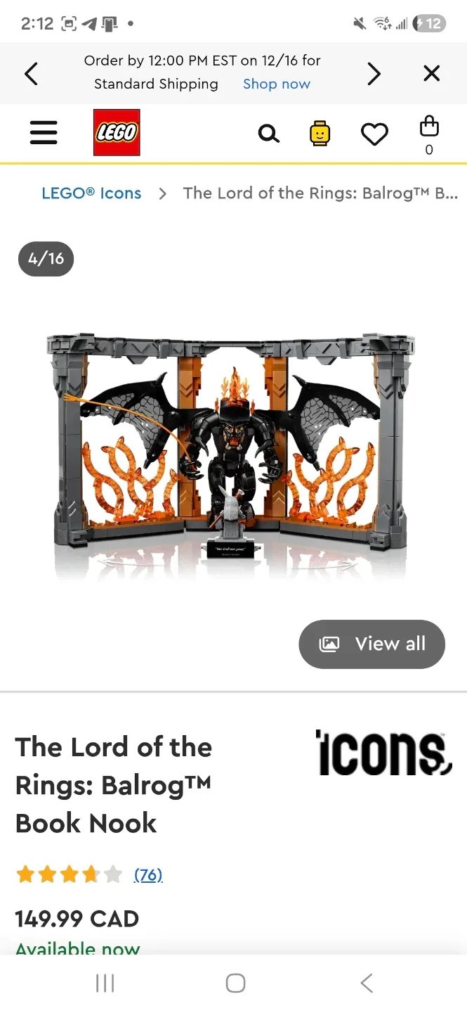 LEGO Icons The Lord of the Rings: Balrog Book Nook image indicator(3)