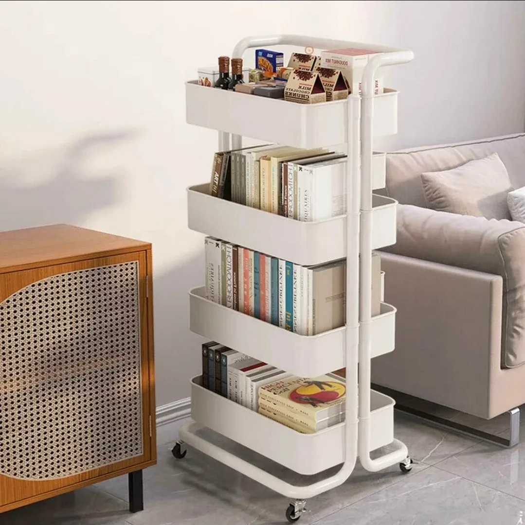 Brand New Multi-Use 4-Tier Metal Rolling Cart, Locking Wheels