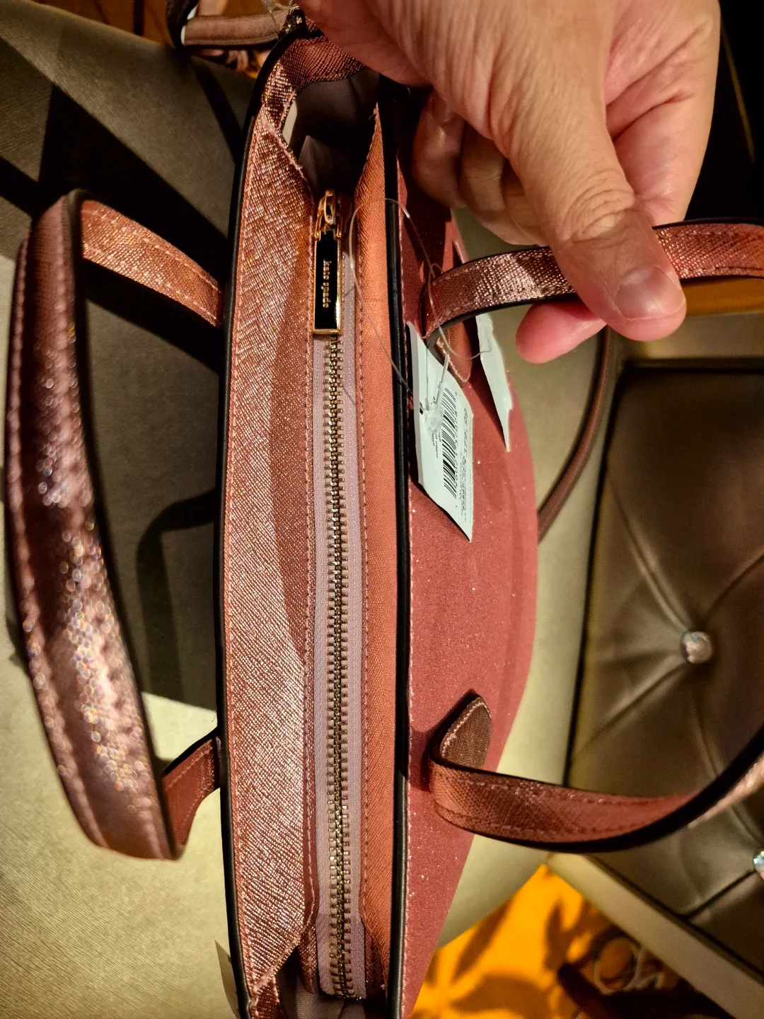 Kate Spade Glitter Glimmer Small Zip Satchel Crossbody image indicator(5)