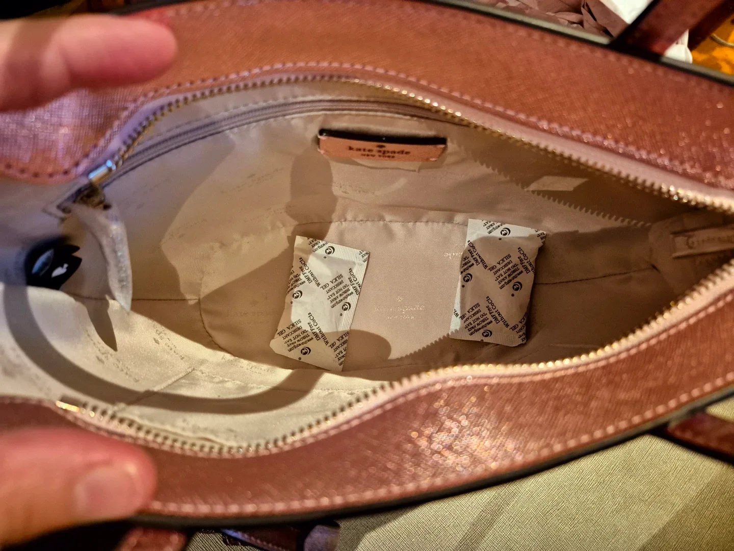 Kate Spade Glitter Glimmer Small Zip Satchel Crossbody image indicator(7)