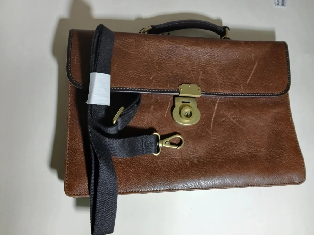 Fossil Estate Port Brief - Dark Brown Leather - photo 3