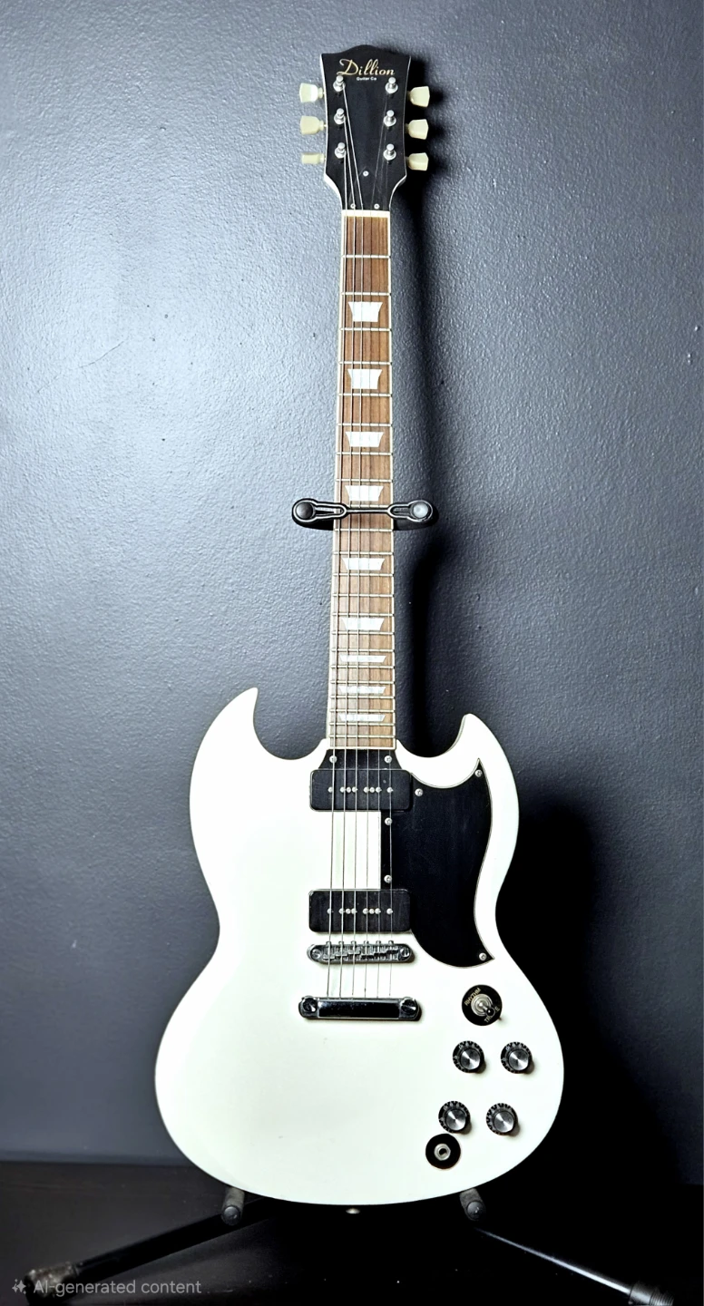 Dillion SG Electric Guitar - White - photo 2