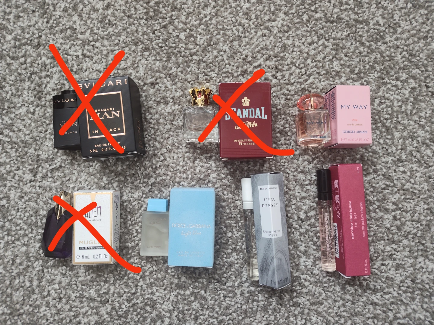 Mini Perfume from shoppers Mugler, Armani Each for $15