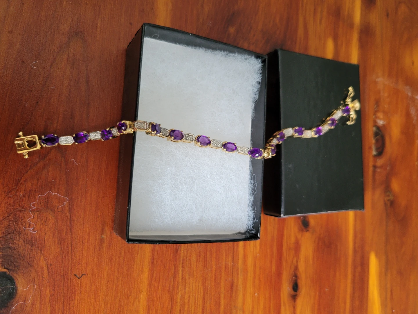 Amethyst & Diamond Bracelet with Box