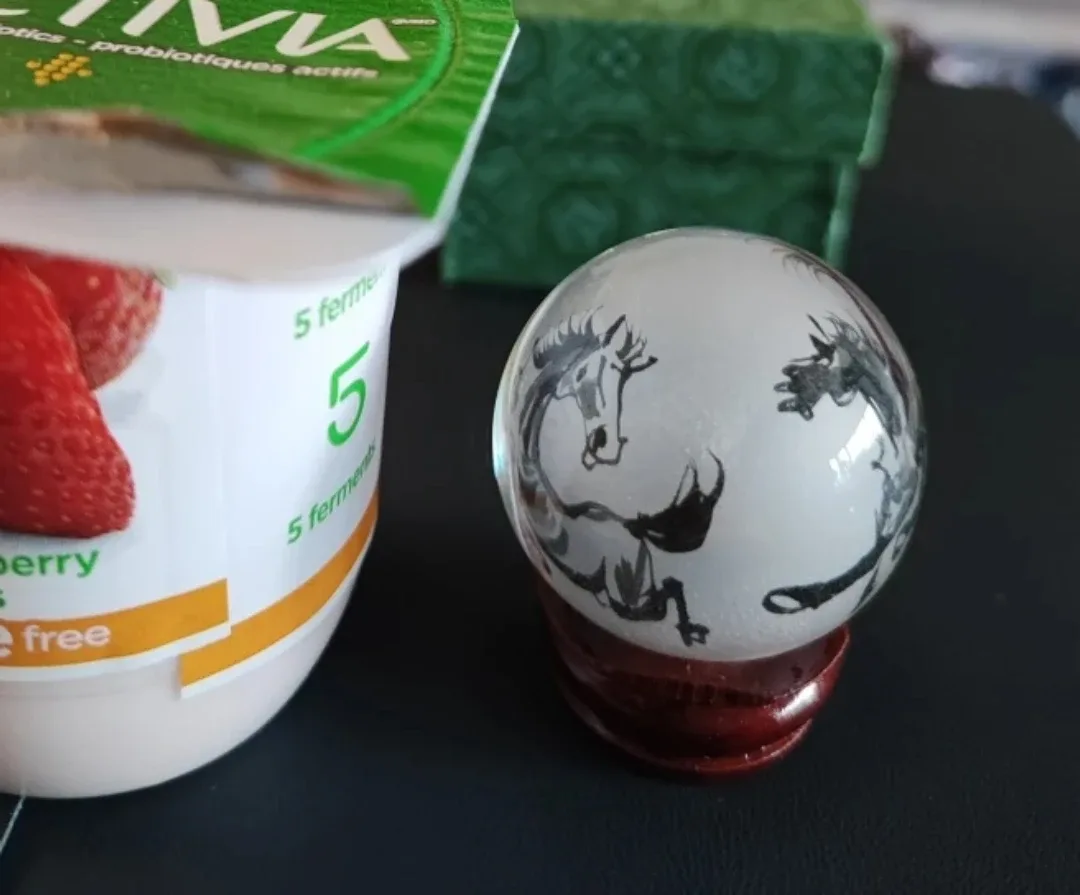 Vintage Glass Ball Paperweight with Box image indicator(5)